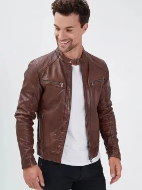 BLOUSON CUIR HOMME –  « COLLINS »